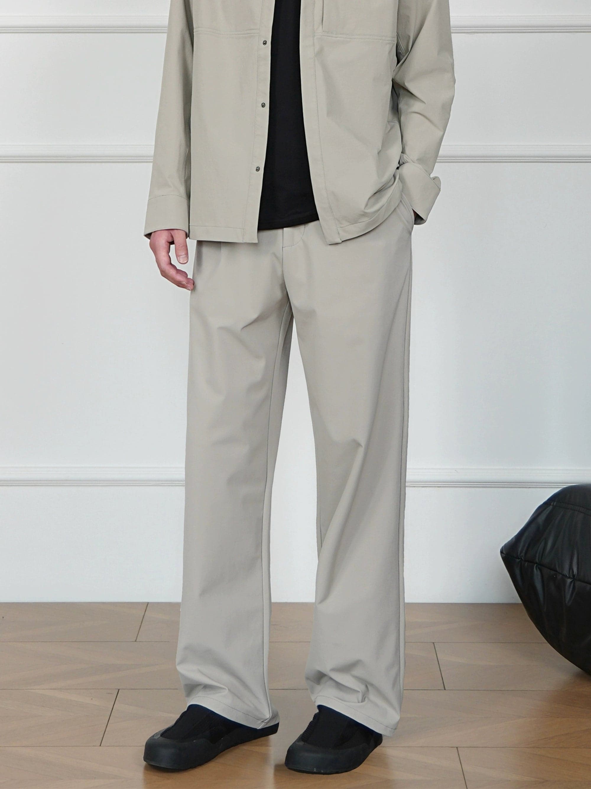 Soft Shell Loose Straight Pants