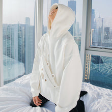 Load image into Gallery viewer, Sicilian men&#39;s winter new loose and thick men&#39;s hooded sweater with messenger bag fake two high neck tops
