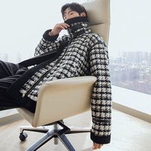 Load image into Gallery viewer, 【Take a 40% off straight down】The new houndstooth Korean shirt loose young handsome winter stand-collar jacket
