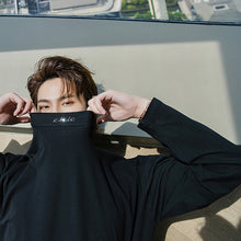 Load image into Gallery viewer, Sicilian men&#39;s autumn Korean version of the trend of men&#39;s inner base shirt loose diamond half-high collar long-sleeved t-shirt men
