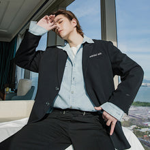 Load image into Gallery viewer, Sicilian Men&#39;s Embroidered Suit Jacket Men&#39;s Handsome Trend Loose Men&#39;s Casual Black Suit
