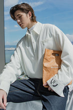 Load image into Gallery viewer, Sicilian men&#39;s high-end embroidery shirt men&#39;s Korean version of the trend of all-match loose men&#39;s blue shirt
