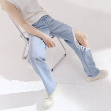 Load image into Gallery viewer, Sicilian men&#39;s 2021 new summer ripped jeans men&#39;s loose straight design sense niche casual pants
