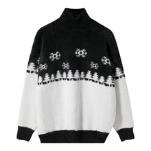 Load image into Gallery viewer, Sicilian men&#39;s winter new turtleneck snowflake sweater contrast stitching Korean trend loose handsome sweater
