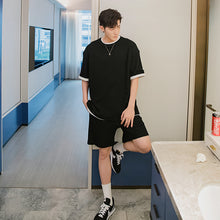 Load image into Gallery viewer, Sicilian men&#39;s summer thin knit short-sleeved t-shirt shorts two-piece men&#39;s loose casual suit men
