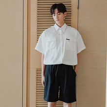 Load image into Gallery viewer, Sicilian men&#39;s summer short-sleeved white shirt male Korean version of the trend handsome loose five-point sleeve men&#39;s white shirt

