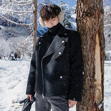 Load image into Gallery viewer, Sicilian men&#39;s black thick short woolen coat Korean version of the trend of loose woolen coat men&#39;s autumn and winter models
