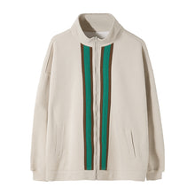 Load image into Gallery viewer, Sicilian men&#39;s handsome stand-up collar color-blocking sweater Korean style trendy loose male Hong Kong style Japanese all-match jacket
