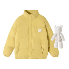 Load image into Gallery viewer, Sicilian men&#39;s winter new stand-up collar cotton-padded jacket design sense cute flocking bear padded bread jacket men
