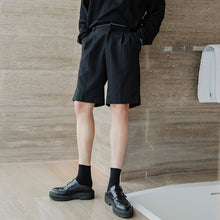 Load image into Gallery viewer, Sicilian men&#39;s casual suit five-point pants male Korean version of the trend of men&#39;s loose straight black suit shorts
