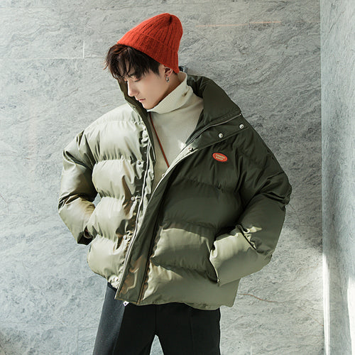【Spot quick delivery】Army green down jacket Korean version of the trend of men's casual jacket men's winter