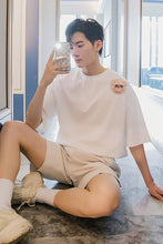 Load image into Gallery viewer, Sicilian men&#39;s summer Hong Kong style short-sleeved men&#39;s tide brand trend loose boys half-sleeved bear print white t-shirt
