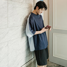 Load image into Gallery viewer, 【Limited Time Special】Summer short-sleeved men&#39;s tide brand trend loose five-point sleeve men&#39;s half-sleeved color matching stitching t-shirt
