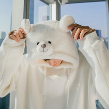 Load image into Gallery viewer, Sicilian men&#39;s winter new bear head hooded sweater trend wild loose casual lamb wool stitching top
