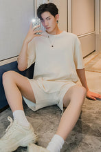 Load image into Gallery viewer, Sicilian men&#39;s summer thin knit short-sleeved t-shirt shorts two-piece men&#39;s loose casual suit men
