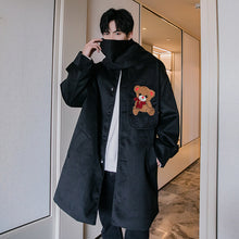 Load image into Gallery viewer, Sicilian men&#39;s winter new men&#39;s mid-length woolen coat bear scarf loose trend thick coat
