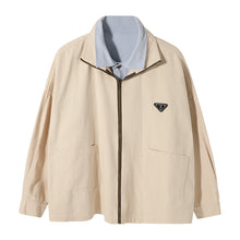 Load image into Gallery viewer, Sicilian men&#39;s autumn Harajuku style stitching fake two-piece jacket male Korean style trend loose boys thin jacket
