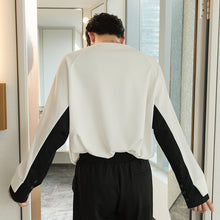 Load image into Gallery viewer, Sicilian men&#39;s autumn men&#39;s tops Korean version of the trend of loose inner base shirt stitching white long-sleeved T-shirt

