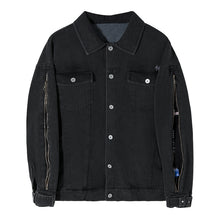 Load image into Gallery viewer, Sicilian men&#39;s spring new lapel denim jacket zipper embroidery Korean trend loose handsome jacket men
