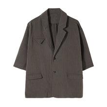 Load image into Gallery viewer, Sicilian men&#39;s summer thin short-sleeved suit jacket male Korean style trend loose men&#39;s three-quarter sleeve suit
