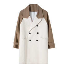 Load image into Gallery viewer, Sicilian men&#39;s autumn and winter new color matching jacket male handsome Korean style loose Hong Kong style long trench coat 2020 new

