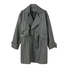 Load image into Gallery viewer, Sicilian men&#39;s autumn plaid jacket men&#39;s Korean version of the trend of loose men&#39;s British style over the knee mid-length windbreaker
