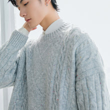 Load image into Gallery viewer, Sicilian men&#39;s twist round neck sweater loose casual all-match college style pullover sweater men
