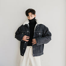Load image into Gallery viewer, Sicilian men&#39;s casual lamb wool thickened plus velvet denim jacket jacket men&#39;s winter
