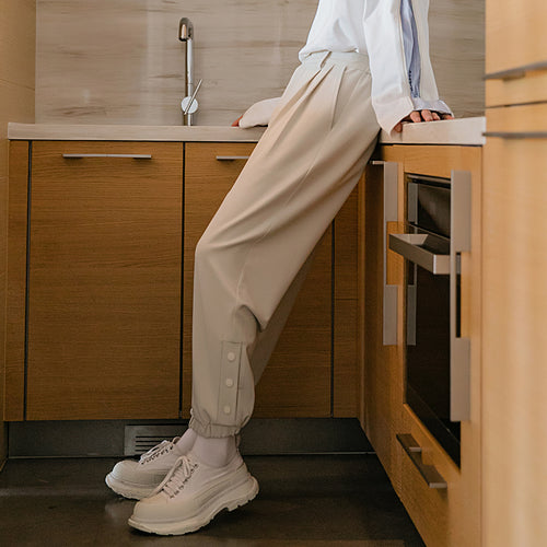 Sicilian men's spring clothes new Japanese style trousers men's solid color Korean style leggings loose trend all-match casual pants