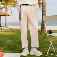 Load image into Gallery viewer, Sicilian Men&#39;s Casual Pants Men&#39;s Summer Thin Style All-match Loose Pants Trend Men&#39;s Straight Striped Cropped Pants
