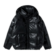 Load image into Gallery viewer, Sicilian Men&#39;s Stand Collar Cotton Jacket Back Letter Leather Jacket Loose Thickening Teen Hooded Jacket

