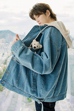 Load image into Gallery viewer, Sicilian men&#39;s spring and autumn vacation two-piece men&#39;s jacket Korean version of the trend cute bear doll loose denim jacket
