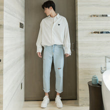 Load image into Gallery viewer, Sicilian men&#39;s autumn art cotton and linen shirt men&#39;s Korean version of the trend handsome loose men&#39;s long-sleeved shirt jacket
