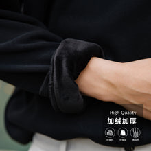 Load image into Gallery viewer, Sicilian men&#39;s lazy style trendy tops loose bottom white plus velvet thick mid-collar half-high collar sweater men
