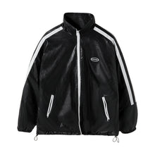 Load image into Gallery viewer, Sicilian men&#39;s black loose handsome cotton jacket stand-up collar stitching warm trend leather jacket autumn and winter men&#39;s jacket
