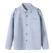 Load image into Gallery viewer, Sicilian men&#39;s deerskin velvet jacket men&#39;s Korean version of the trend of all-match men&#39;s casual blue lapel jacket

