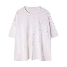 Load image into Gallery viewer, Sicilian men&#39;s spring men&#39;s Korean version with short-sleeved men&#39;s trendy brand trend five-point sleeve loose embroidered t-shirt
