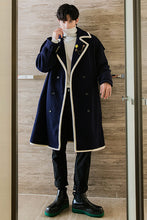 Load image into Gallery viewer, Sicilian men&#39;s winter new woolen coat badge contrast stitching loose youth Japanese style jacket men
