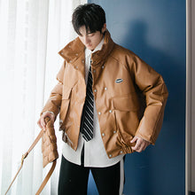 Load image into Gallery viewer, Sicilian men&#39;s winter new thick cotton-padded clothes loose and warm youth cotton-padded clothes Korean style trendy leather jacket
