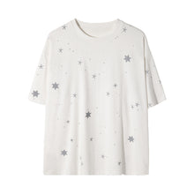 Load image into Gallery viewer, Sicilian men&#39;s clothing Hong Kong style white half-sleeved men&#39;s trend loose five-point sleeve men&#39;s reflective printing short-sleeved t-shirt
