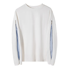 Load image into Gallery viewer, Sicilian men&#39;s spring new hit color striped stitching pullover sweater men&#39;s zipper embroidery wild round neck long sleeves
