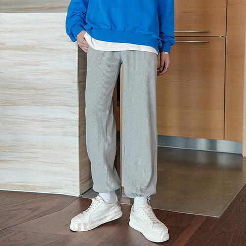 Sicilian Men's Gray Knit Pants Men's Loose Sweatpants Men's Trendy Footwear Sports Pants Men's Casual Pants