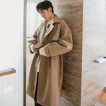 Load image into Gallery viewer, Sicilian men&#39;s winter new suit collar mid-length woolen coat Korean loose casual black jacket men 4495838492157 4495838492153 4495838492155

