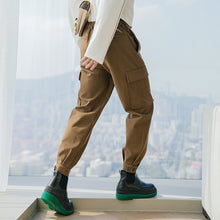 Load image into Gallery viewer, Sicilian men&#39;s winter new overalls trendy loose casual pants pure color Korean version of the wild tie trousers men
