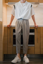 Load image into Gallery viewer, Sicilian men&#39;s summer solid color suit pants male Korean version of the trend loose straight men&#39;s nine-point casual trousers
