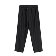 Load image into Gallery viewer, Sicilian Men&#39;s Spring Loose Straight Pants Men&#39;s Casual Pants Korean Trend Wild Vertical Stripes Lace-up Pants
