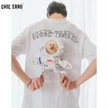 Load image into Gallery viewer, Sicilian men&#39;s round neck short-sleeved t-shirt men&#39;s summer casual ins trend men&#39;s space bear loose t-shirt
