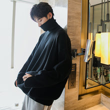 Load image into Gallery viewer, Sicilian men&#39;s winter new turtleneck sweater design sense of slit loose loose trend youth bottoming sweater
