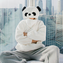 Load image into Gallery viewer, Sicilian men&#39;s winter new thick rabbit velvet hooded sweater fun panda hat cute casual loose top

