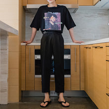 Load image into Gallery viewer, Sicilian men&#39;s thin casual pants men&#39;s Korean version of the trend of men&#39;s black nine-point loose straight-leg pants
